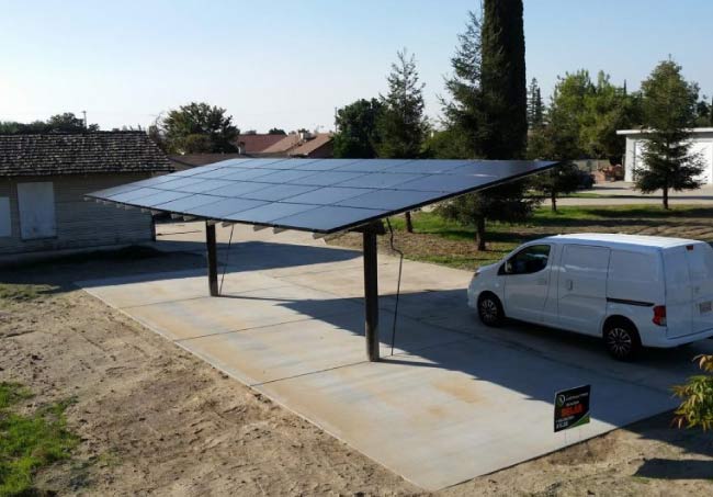 large solar panel in a residencial house in visalia ca