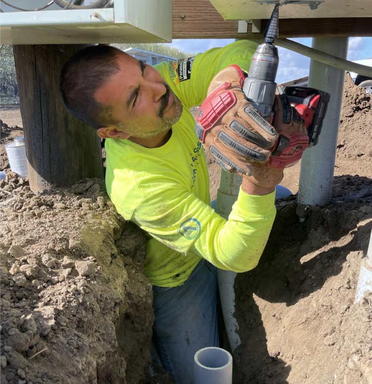 electrical-contractor electrical contractor installing a solar panel for a accessory dwelling unit in visalia ca